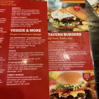 Red Robin Restaurant Menu