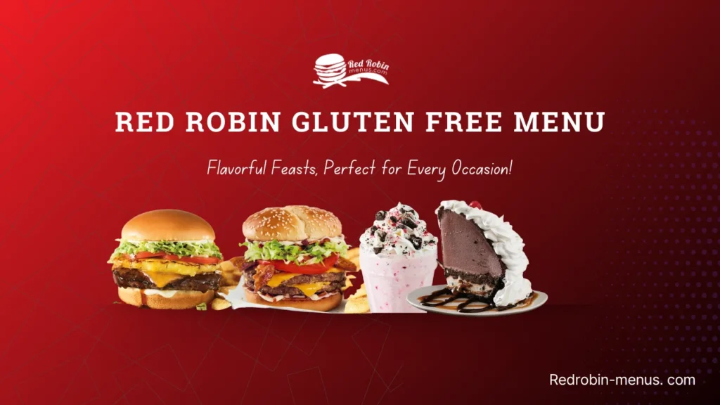 Red Robin Gluten free menu with prices